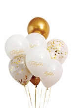 Ballonbuket 8 stk. 30 cm guld/hvid
